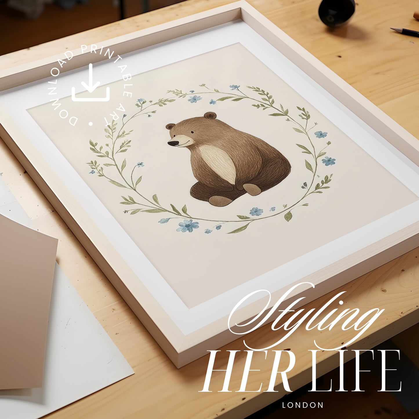 Vintage Bear Nursery Art Prints | PRINTABLE ART | Digital Download