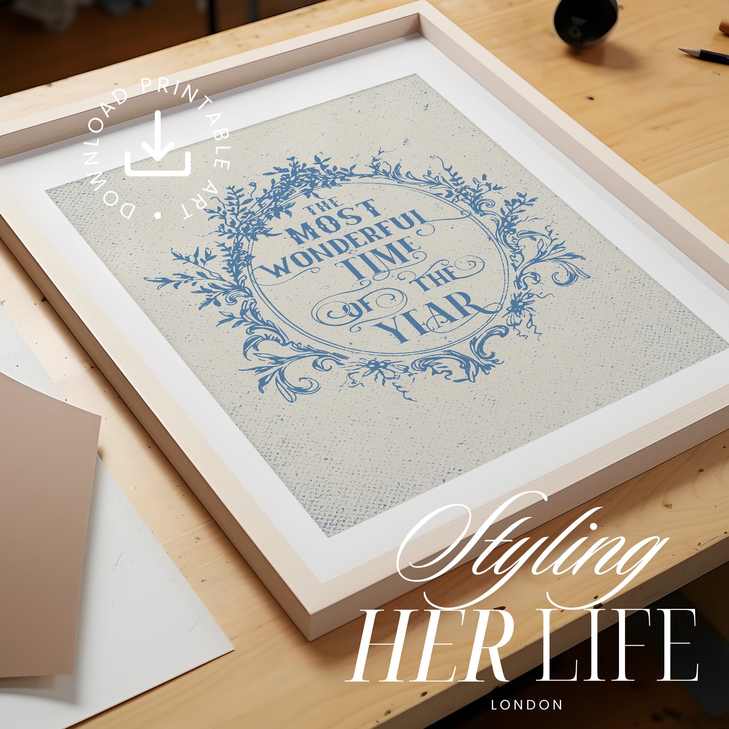 Vintage Christmas Art Print | PRINTABLE ART | Digital Download