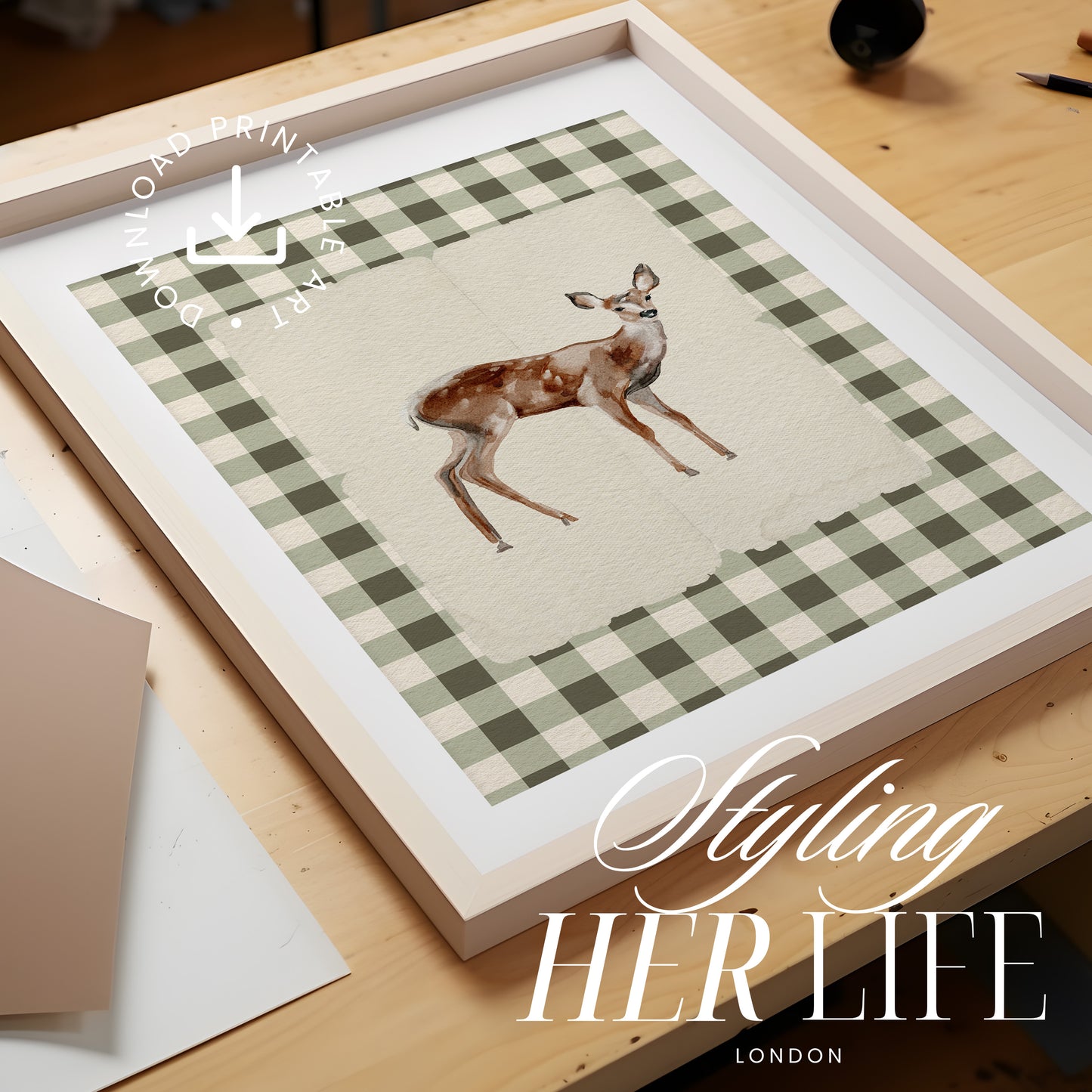 Vintage Deer Art Print | PRINTABLE ART | Digital Download