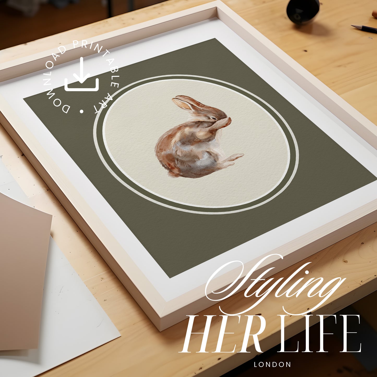 Vintage Rabbit Art Print | PRINTABLE ART | Digital Download