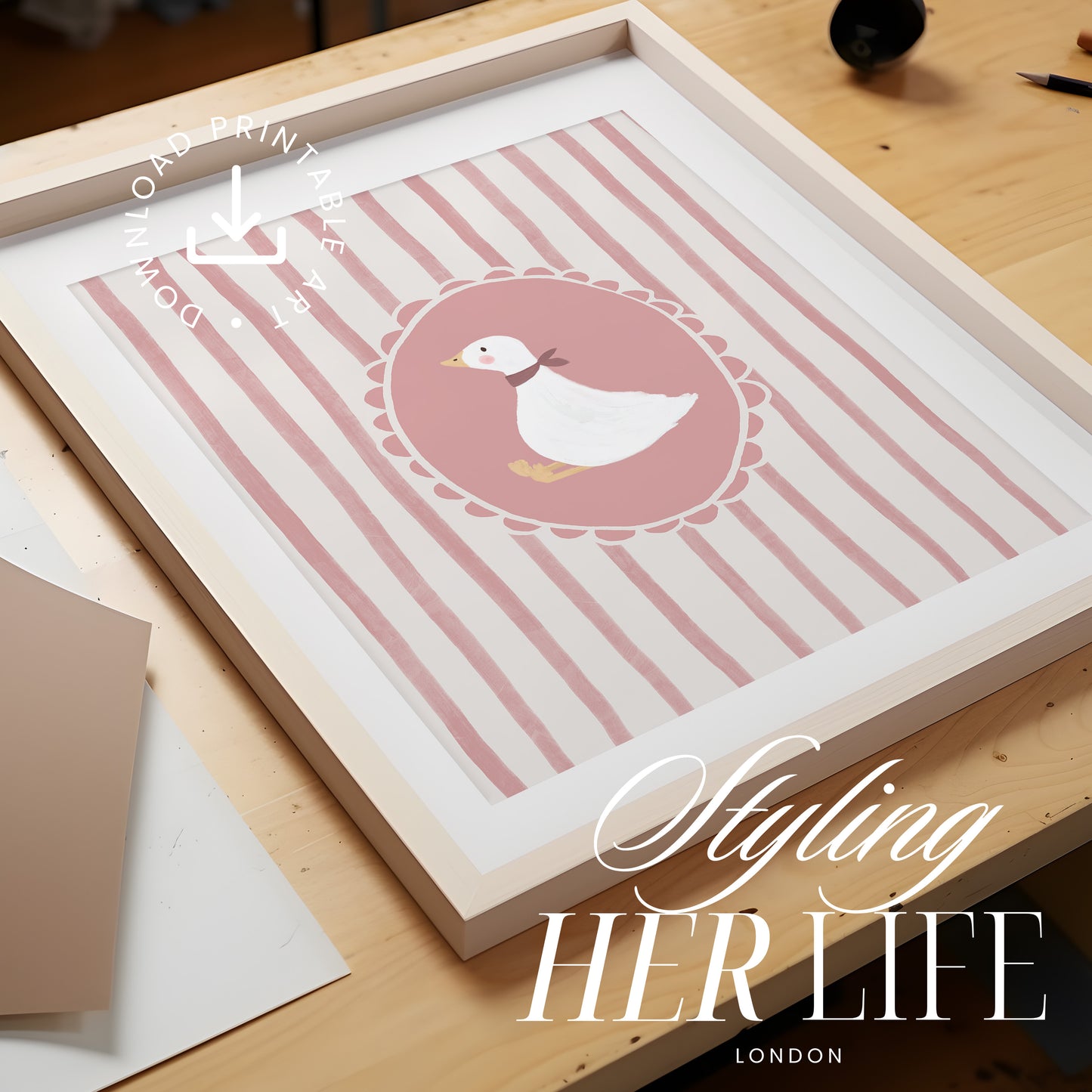Vintage Goose Art Print | PRINTABLE ART | Digital Download