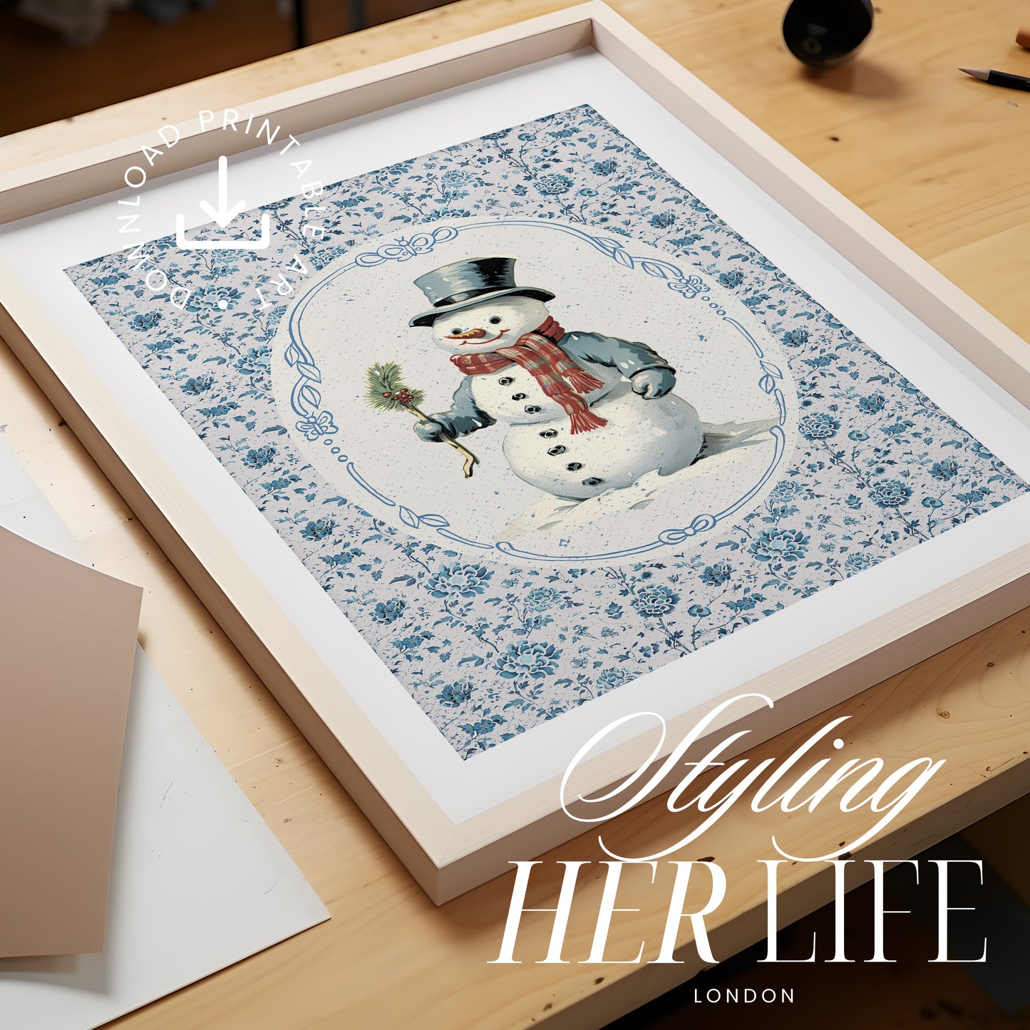 Vintage Christmas Digital Print