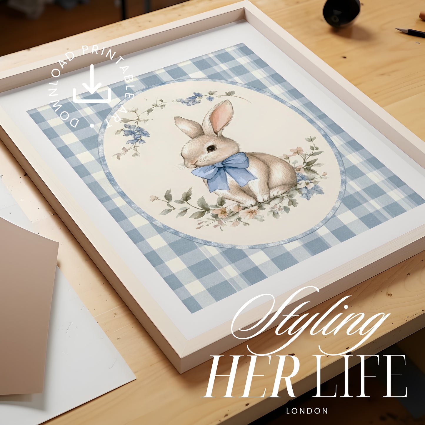 Vintage Bunny Art Print | PRINTABLE ART | Digital Download