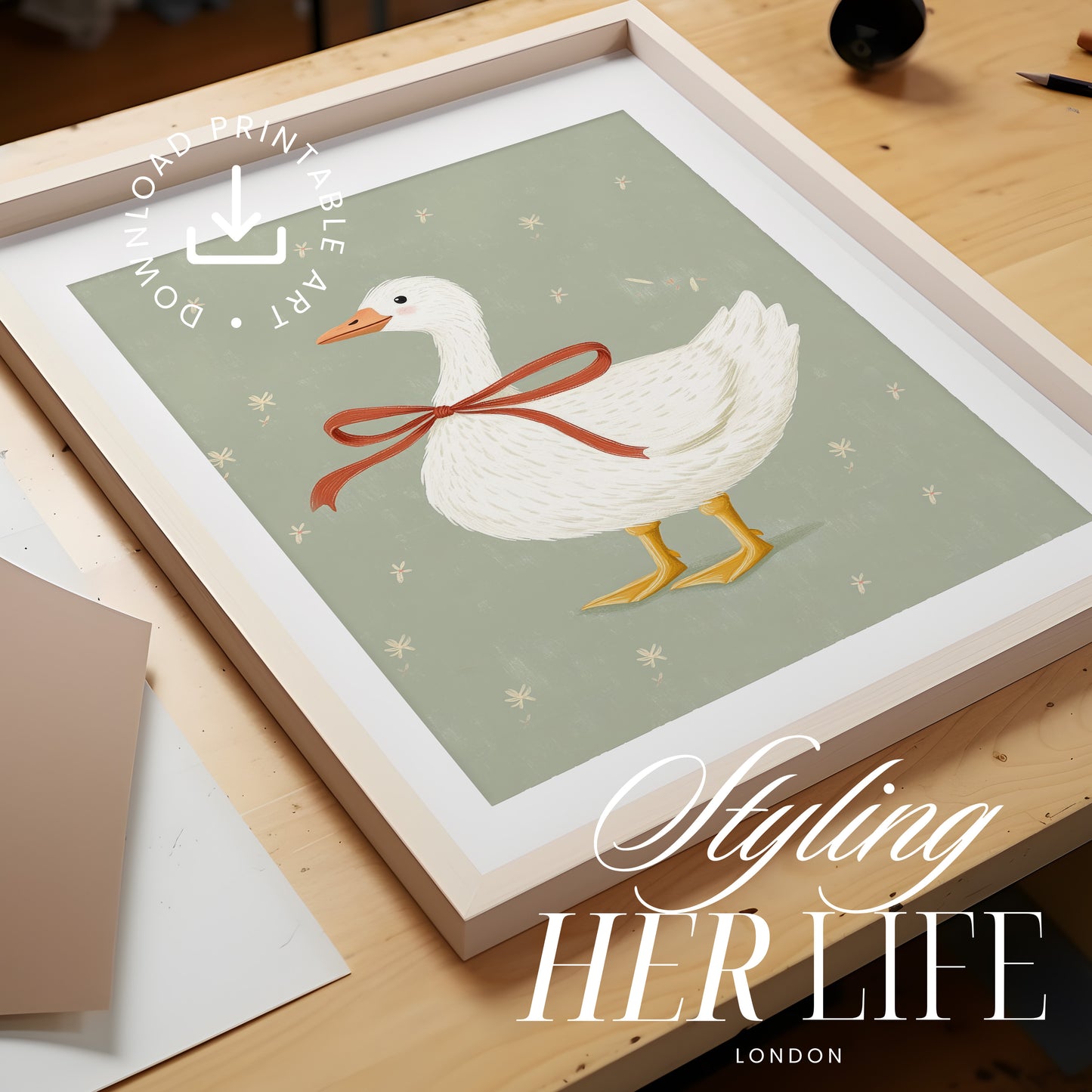 Vintage Goose Art Print | PRINTABLE ART | Digital Download