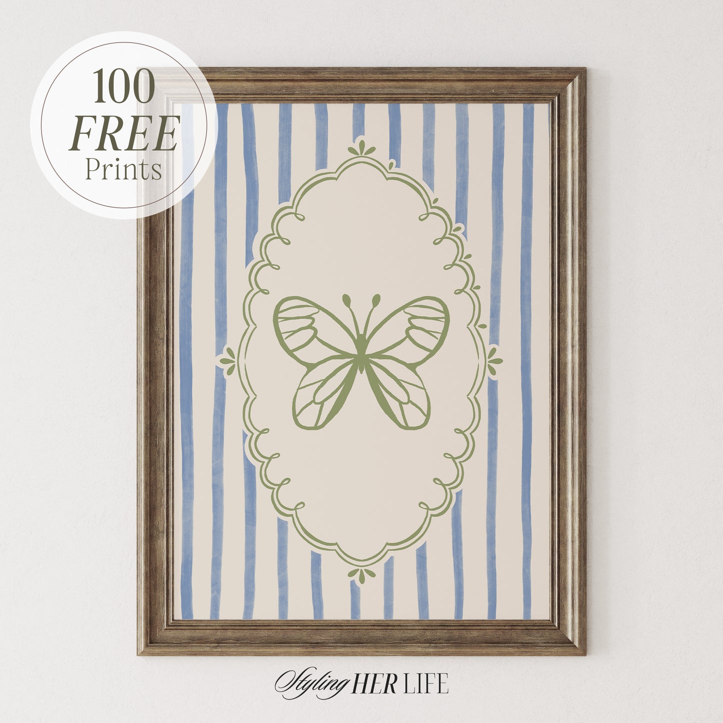 Trendy Butterfly Art Print | PRINTABLE ART | Digital Download