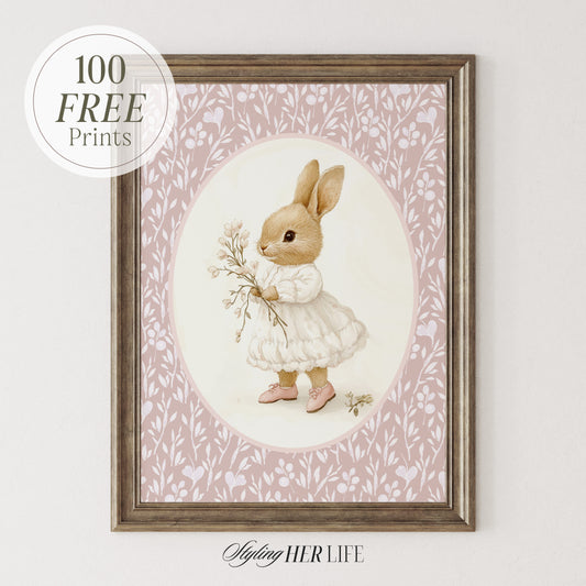 Vintage Rabbit Art Print | PRINTABLE ART | Digital Download