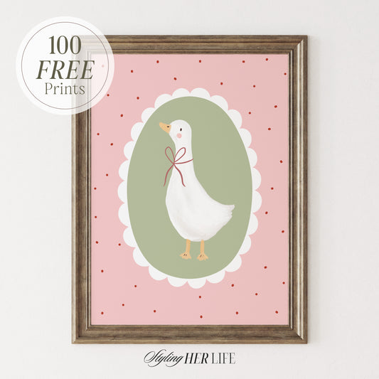 Vintage Goose Art Print | PRINTABLE ART | Digital Download