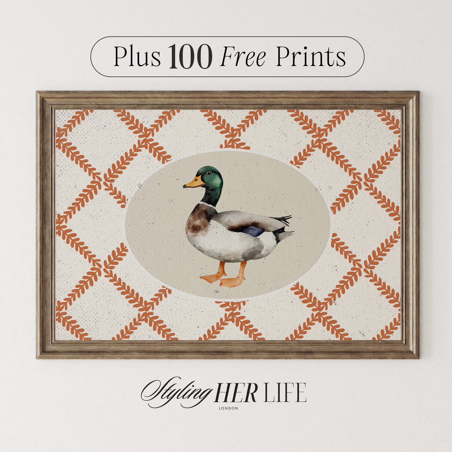 Vintage Duck Digital Art Print | IN048