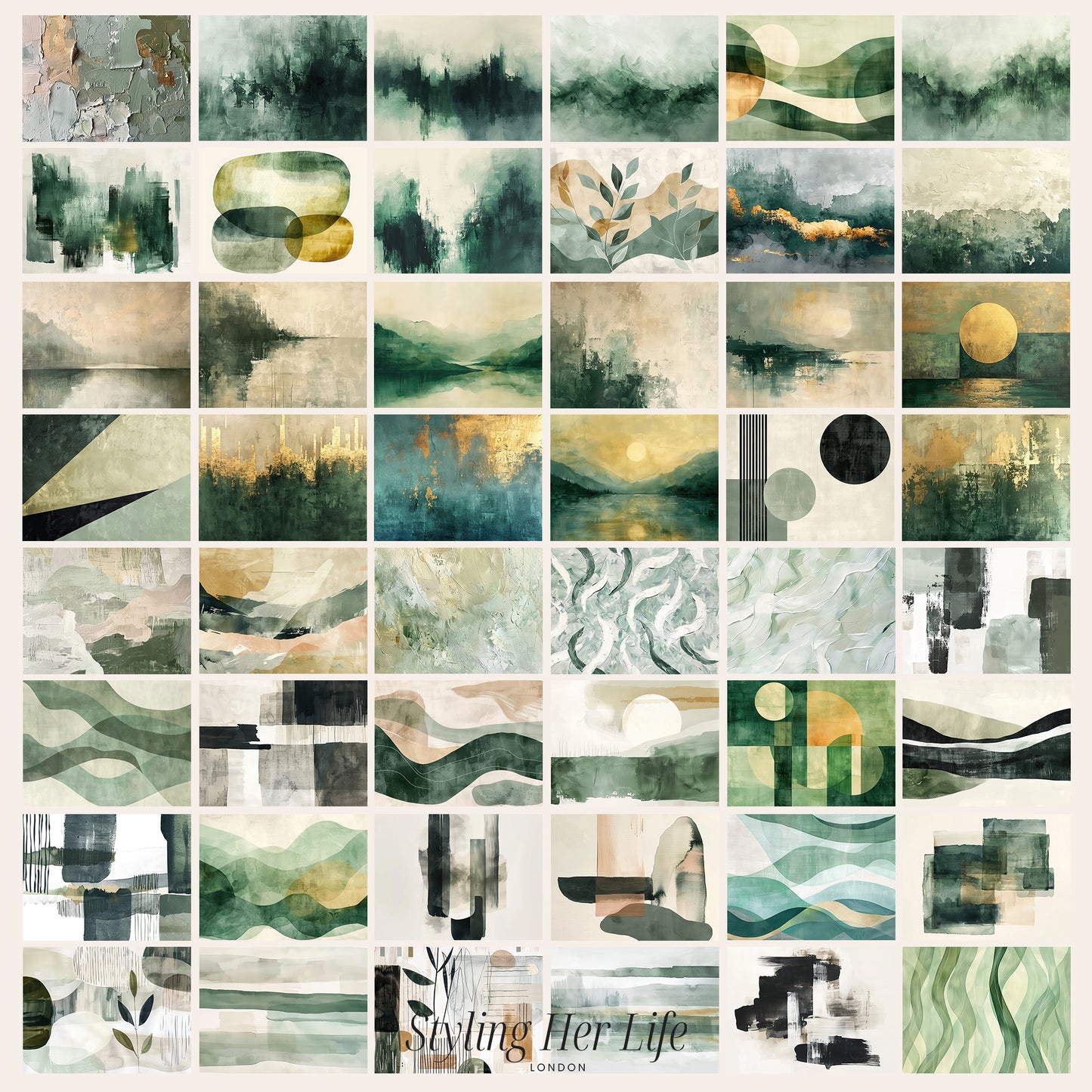 300 Sage Green Modern Art Prints | PRINTABLE ART | Digital Download