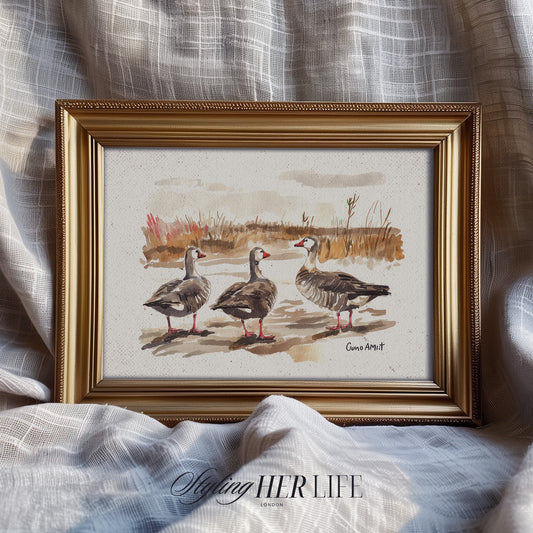 Vintage Geese Digital Art Print | IN058
