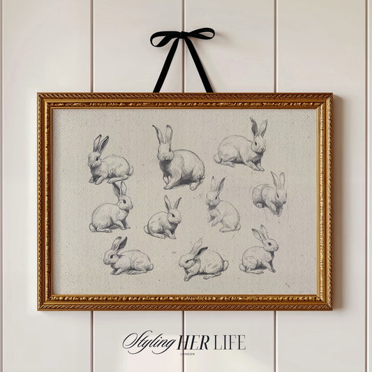 Rabbits Sketch Digital Art Print | IN059