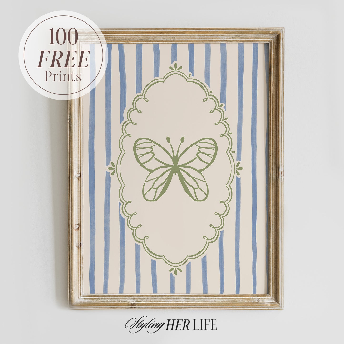 Trendy Butterfly Art Print | PRINTABLE ART | Digital Download