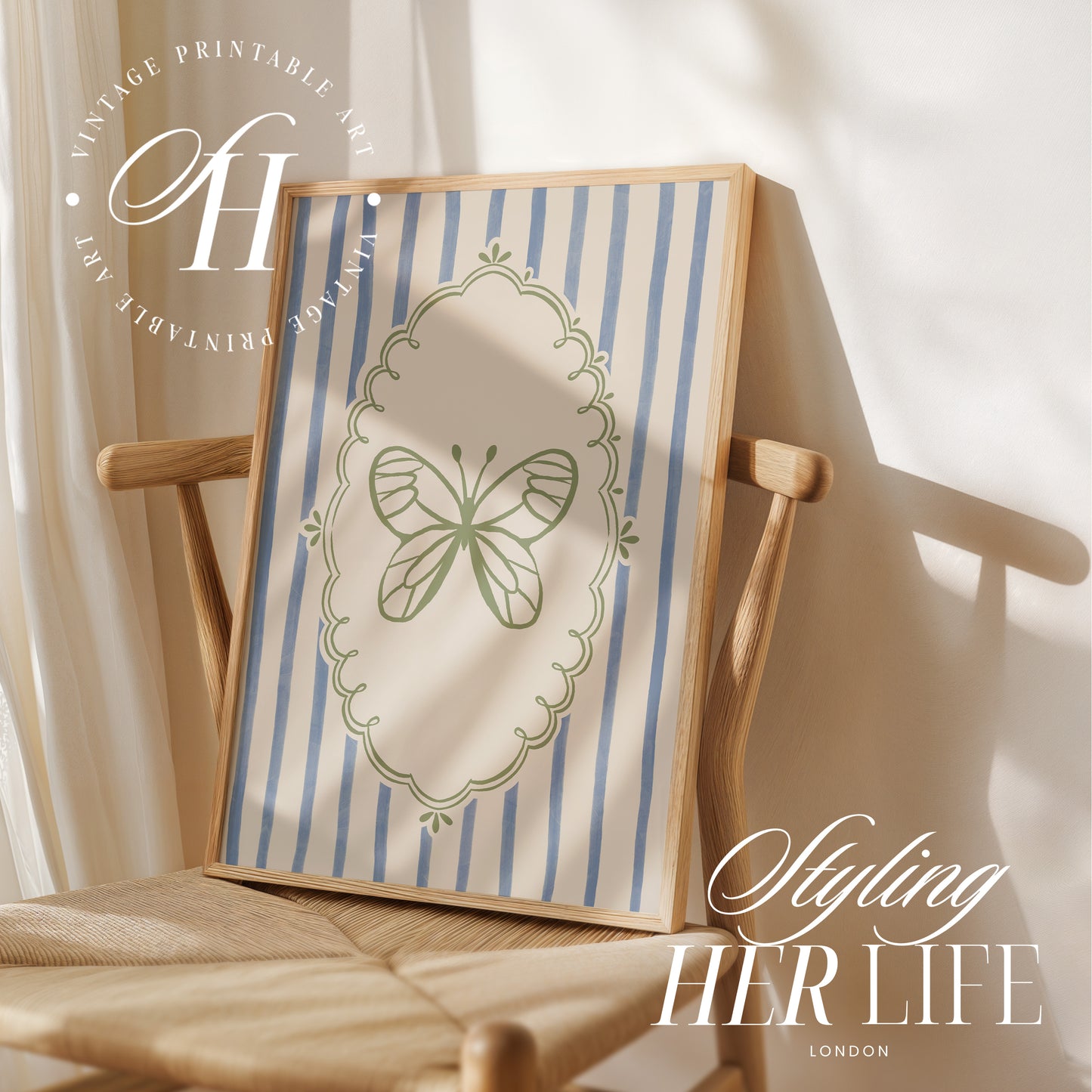 Trendy Butterfly Art Print | PRINTABLE ART | Digital Download