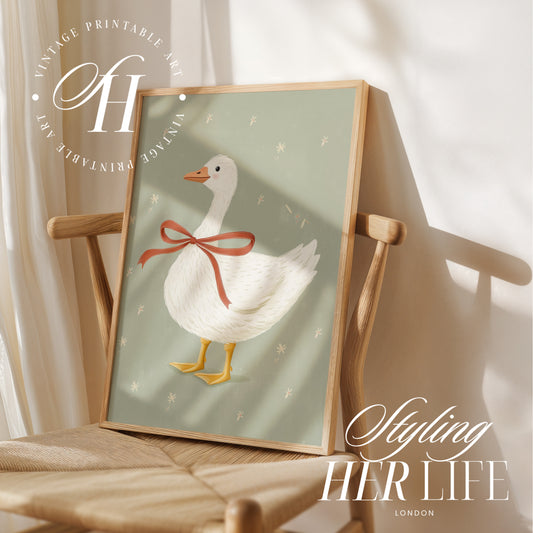 Vintage Goose Art Print | PRINTABLE ART | Digital Download