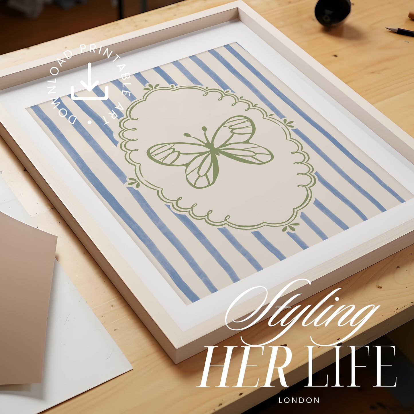 Trendy Butterfly Art Print | PRINTABLE ART | Digital Download