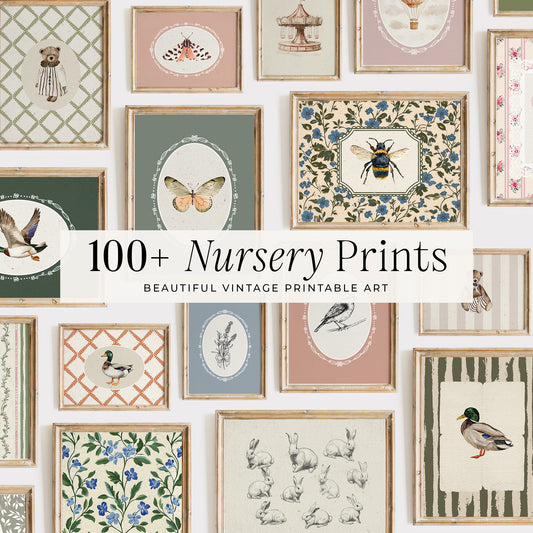 100+ Vintage Nursery Digital Prints | MB017